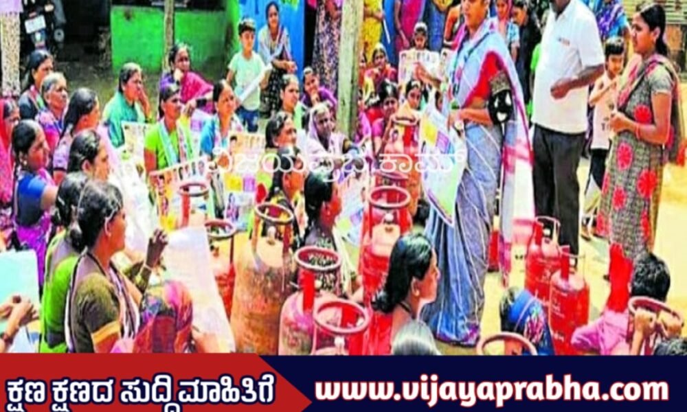 Barisu cylinder Dindima innovative protest in Harpanahalli