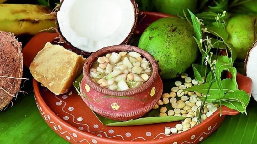 Neem and jaggery on Ugadi