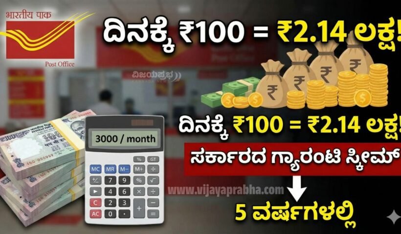 "Post Office Recurring Deposit RD Scheme Calculator - Invest 100 Rupees Daily Get 2.14 Lakhs - Kannada Investment News Thumbnail"