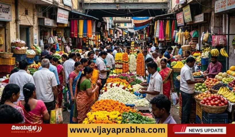 KR Market Bangalore Ugadi festival shopping crowd and flower price hike 2026.