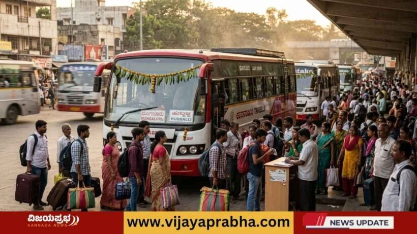 Private bus stand crowd and Ugadi festival travel fare hike details