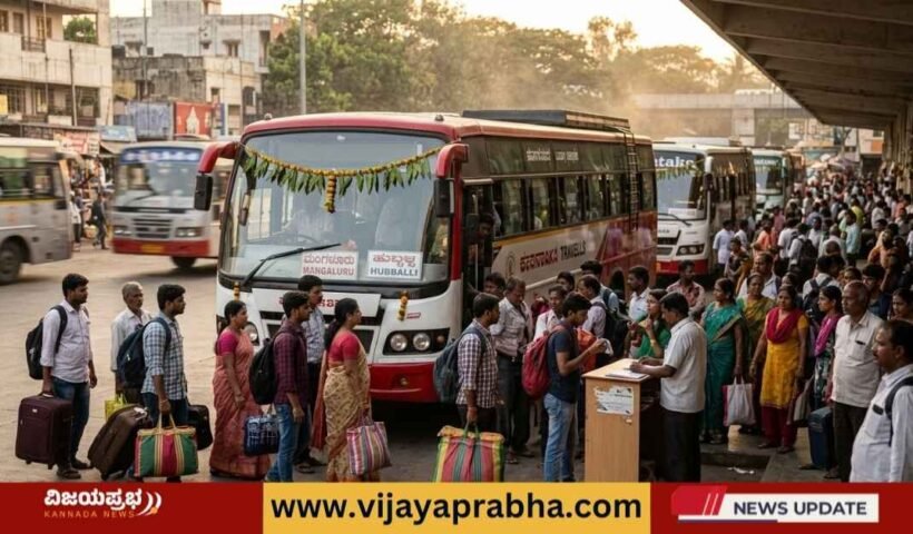 Private bus stand crowd and Ugadi festival travel fare hike details